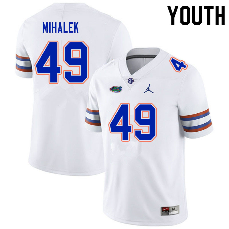 Youth #49 Adam Mihalek Florida Gators College Football Jerseys Sale-White